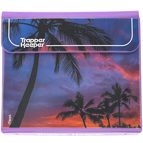 Mead Trapper Keeper Binder, Retro Design, 1 Inch Binder with Folders and Pockets, Holds 8-1/2" x 11" Paper, Palm Trees (260038FDE1-ECM)