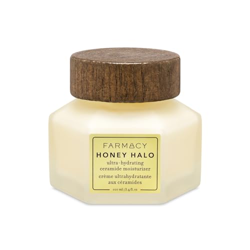 Farmacy Ceramide Face Moisturizer - Honey Halo Hydrating Facial Moisturizer for Dry Skin - Plumps, Soothes + Restores Skin with Potent Ceramides + Buckwheat Honey for a Dewy, Healthy Glow (100ml)