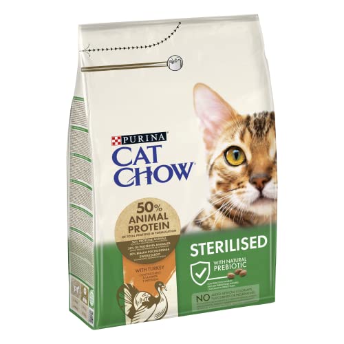 (-15%) PURINA CAT CHOW Erwachsene sterilisiert – reich an Truthahn – 3 kg – Trockenfutter für ausgewachsene Katzen