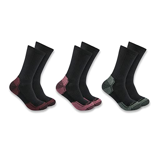 Carhartt Women's Midweight Cotton Blend Crew Sock 3 Pack