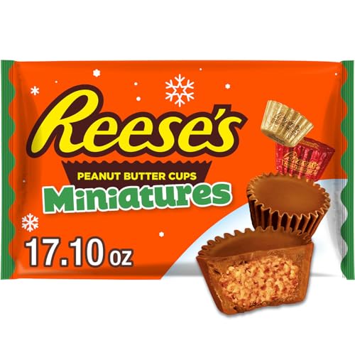 REESE'S Miniatures Milk Chocolate Peanut Butter Cups, Christmas Candy Bag, 17.1 oz