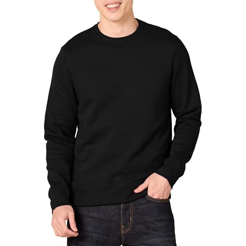 Amazon Essentials Men's Fleece Crewneck Sweatshirt - Black, 3X-Large Big Tall (Available in Big & Tall Sizes)