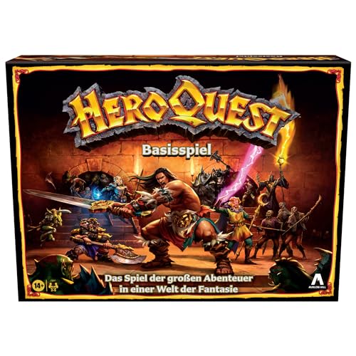 🔥 STARKER PREIS (-38%) Avalon Hill HeroQuest Basisspiel, Dungeon Crawler Fantasie-Abenteuerspiel mit Miniaturen, ab 14 Jahren, für 2 − 5 Spieler