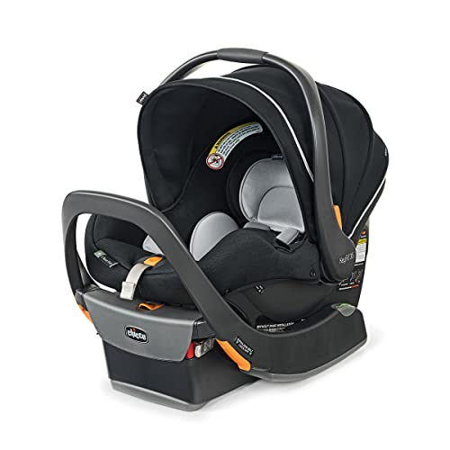 Chicco KeyFit 35 Zip ClearTex Infant Car Seat and Base, Rear-Facing Seat for Infants 4-35 lbs., Zip-Open Privacy Shield, Compatible with Chicco Strollers | Obsidian/Black