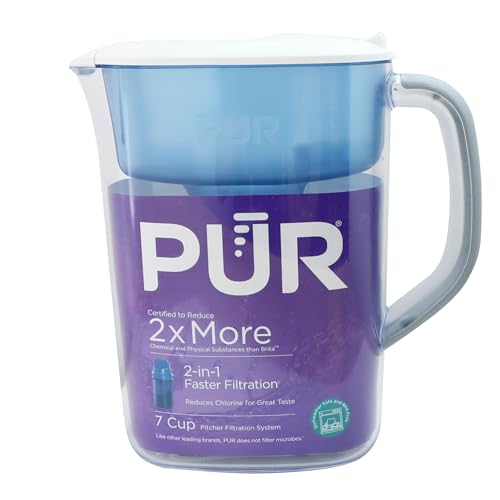 PUR 7-Cup Water Filter Pitcher Dishwasher Safe Faster Filtration