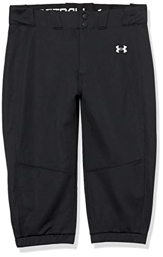 Under Armour Girls Utility Softball Pants 22, (001) Black / / White, Medium
