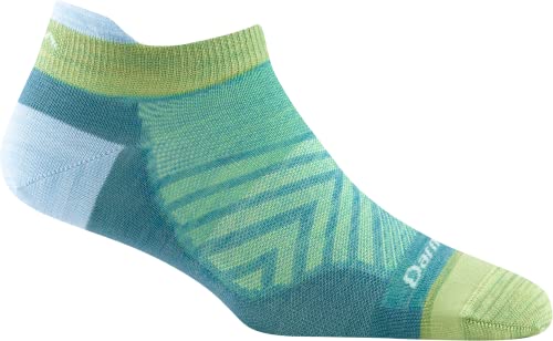 Darn Tough Vermont Women's Run No Show Tab Ultra-Lightweight Sock (Style 1043) - Blue/Aqua, Medium