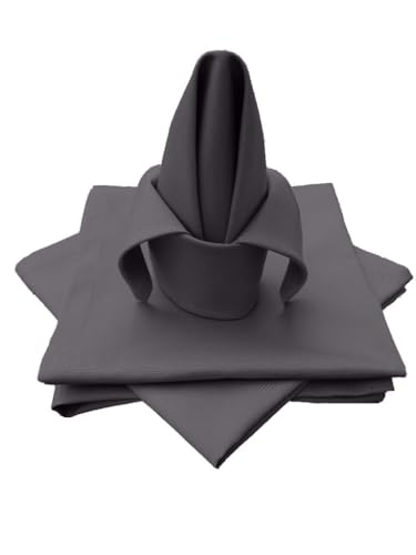 Lemos Home Fabric Napkin Table Cloth Set of 4 Made from 100% Cotton Collection Concept, Choice of Colours and Sizes (Fabric Napkin Set of 4-45 x 45 cm, Basalt Grey)