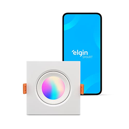 Luminária Smart Quadrada Ecospot Elgin 5W RGB Compatível com Alexa e Google Home Bivolt