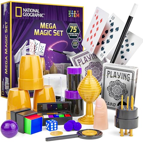 Blue Marble National Geographic Mega Magic Set - More Than 75 Magic Tricks for Kids to Perform with Step-by-Step Video Instructions for Each Trick Shown by a Professional Magician (Amazon Exclusive)