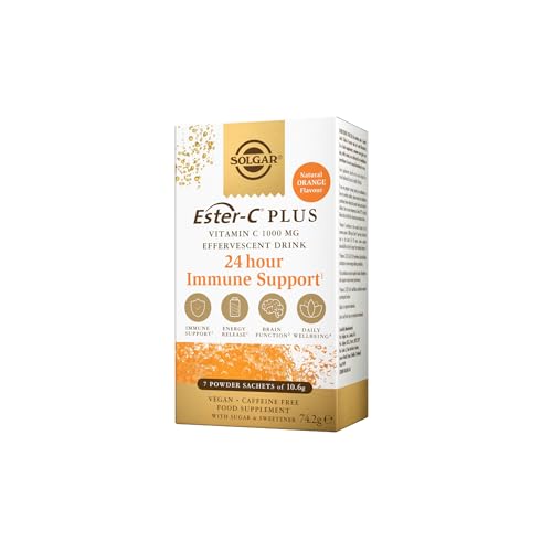 Solgar® Ester-C® Plus Effervescent - 7 x Sachets - Recharge Body and Mind - with B-Vitamins, Zinc and Magnesium - Immunity Support