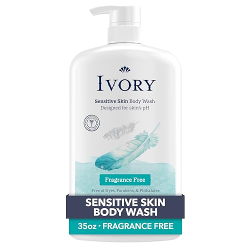 Ivory Body Wash, Designed for the Whole Family, Gentle Formula, Free of Dyes Heavy Perfumes Parabens Phthalates & Silicones, Fragnance-Free, 35 oz