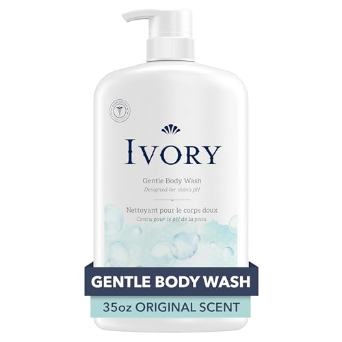 Ivory Body Wash, Designed for the Whole Family, Gentle Formula, Free of Dyes Heavy Perfumes Parabens Phthalates & Silicones, Original Scent, 35 oz