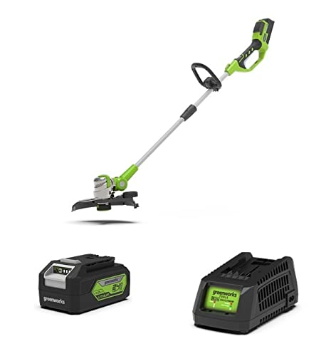 Greenworks 24V String Trimmer-Deluxe Model Kit with 4Ah Battery and Fast Charger