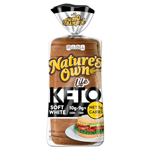 Nature's Own Life Keto Soft White Bread, Net 1 Carb Sliced White Keto Bread, 16 oz Loaf