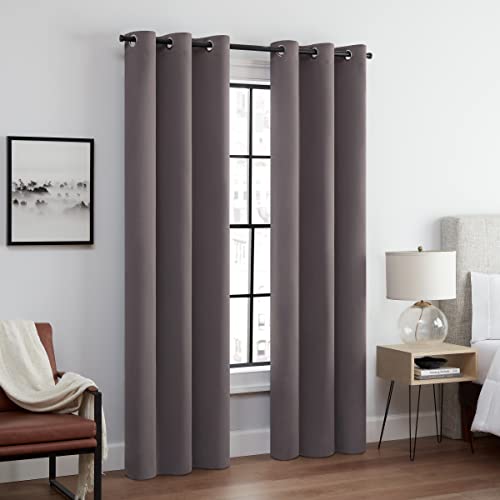 Eclipse Andover Vorhänge mit Ösen, dreifach gewebt, für Schlafzimmer, 106,7 x 241,3 cm, Grau