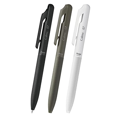 Pentel AMZ-BXA107ST Oil-based Ballpoint Pen, Set of 3, Calme 0.7 mm, Black Ink
