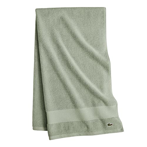 Lacoste Heritage 100% Supima Cotton Bath Towel, Aloe, 30" x 54" – Highly Absorbent & Quick Drying, Premium Super Soft Bath Towel, Bathroom Essential, Gift for All Occasions, Machine Washable