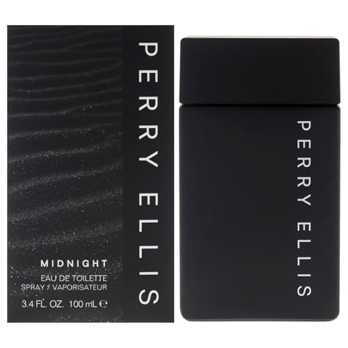 Perry Ellis Midnight Eau De Toilette Spray for Men - Mens Cologne, Long Lasting Perfume, EDT, Fragrance with Notes of Warm Woods, Cinnamon & Amber - 3.4 fl oz (100 mL)