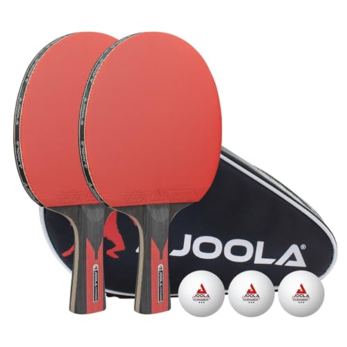 (-45%) JOOLA Tischtennis Set Duo Carbon 2 Tischtennisschläger + 3 Tischtennisbälle + Tischtennishülle, rot/schwarz, 6-teilig