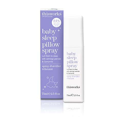 This Works Baby Sleep Pillow Spray, 75ml - Paediatrician Approved Baby Sleep Spray Infused with Lavender and Camomile Essential Oils - 99 Percent Natural Pillow Mist to Aid Sleep for 6 Months+