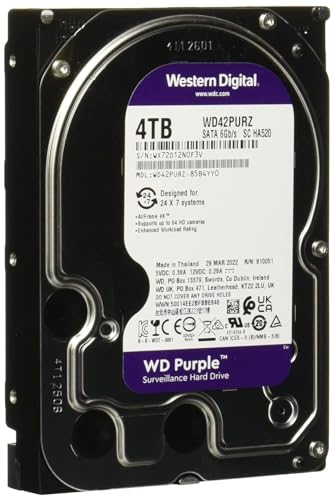 HDD Desktop Western Digital Purple Surveillance 4TB SATA3 5400RPM 64MB