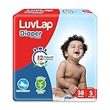 LuvLap Diaper Pants Small SM 4 to 8Kg 38 Count Baby Diaper Pants