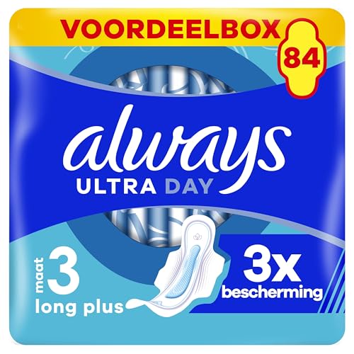 (-12%) Always Ultra Binden Damen Gr. 3, Long Plus, 84 Damenbinden mit Flügeln (3 x 28 Stück), dünn und super saugfähig, geruchsneutralisierend und Auslaufschutz