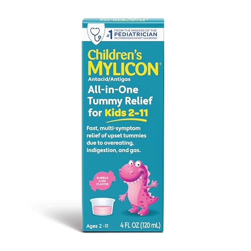 Children's Mylicon All-in-One Tummy Relief Liquid For Indigestion for Kids, Bubble Gum Flavor, 4oz