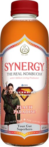 The Real Kombucha Peach Paradise 16 Fl Oz Bottle Raw Probiotic Drink