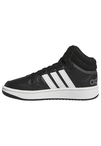 (-42%) adidas Unisex Kinder Hoops Mid Shoes, Core Black/Cloud White/Grey Six, 33 1/2 EU