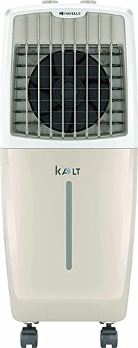 Havells Kalt 24L Personal Air Cooler for home | Powerful Air Delivery | Low Noise, Knob Panel | Everlast Pump | 4 Way Air Deflection | High Density Ho
