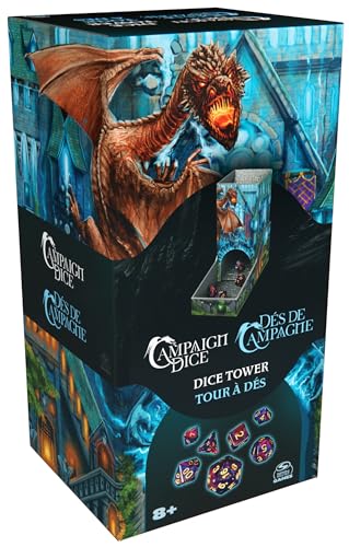 Campaign Dice Tower, Portable 7 Polyhedral Dice Role-Playing Board Games DND Dungeons Dragons MTG Magic The Gathering, for Adults & Kids Ages 8 and up