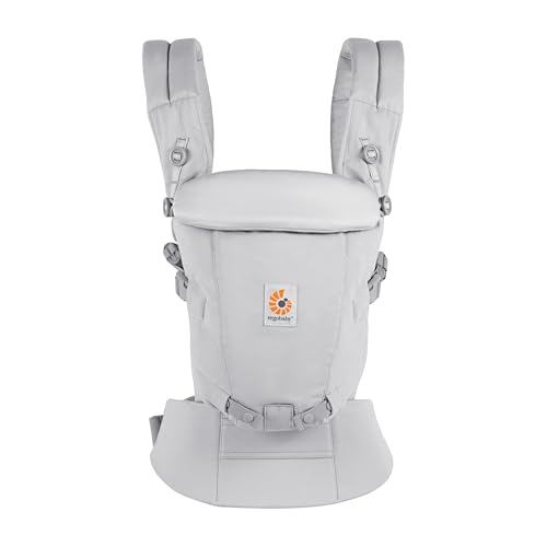 (-42%) Ergobaby Adapt Babytrage für Neugeborene ab Geburt, 3-Positionen SoftTouch Cotton Ergonomische Babybauchtrage Rückentrage Baby-Tragetasche, Pearl Grey