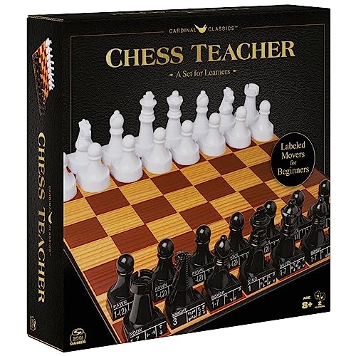 Spin Master Games, Cardinal Classics Chess Teacher, Learn to Play Strategy Board Games for Beginners, Chess Sets for Adults, 2 Players, for Ages 8 & Up