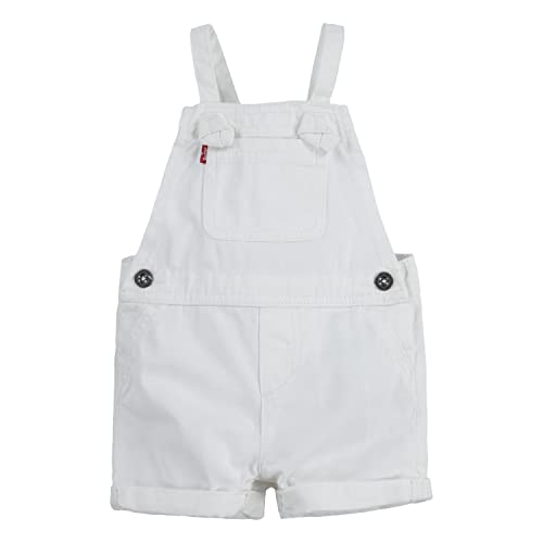 Levi's Baby Girls' Denim Shortall, White, 18M