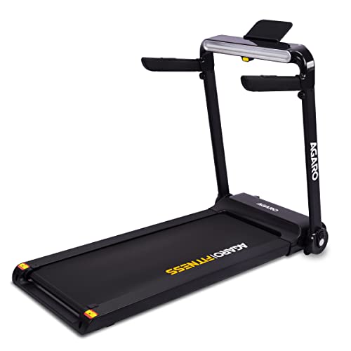 AGARO Gravity Motorised Foldable Treadmill, Powerful Motor 2.0HP (4HP Peak), 90% Pre Installed, Max 115Kg User Weight, Max Speed 15Km/Hr, LED Touch In