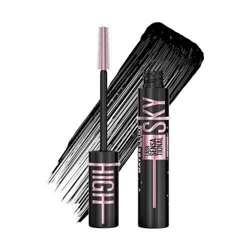 (-28%) Maybelline New York Sky High Cosmic Black Mascara für extreme Länge & kosmisches Volumen, Ultra-schwarze Wimperntusche mit extra Pigmenten, Tower Flex Bürste & Bambusextrakt für maximale Definition