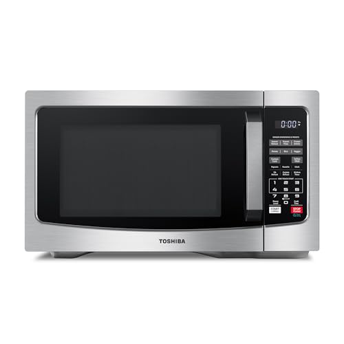TOSHIBA ML-EM31P(SS)/CA Microwave Oven with Smart Sensor, Easy Clean Interior, ECO Mode, and Sound On/Off, 1.2 Cu. ft, Stainless Steel 1.2 Cu.ft Silver