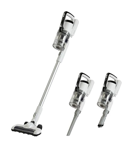 (-26%) Amazon Basics Akku-Staubsauger, 2-in-1-Gerät, mit DC-Motor, 150 W, 0,7 l, Weiß/Schwarz