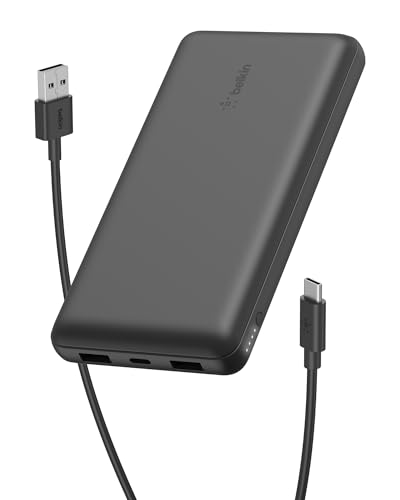 Belkin 20000 mAh Power Bank | Super Fast Charging | USB Type-C Input PD Port | 15W Charging for iPhone Series (16, 16 Pro Max), Samsung Galaxy, Google