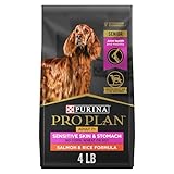 Purina Pro Plan Sensitive Skin and Stomach Dry Dog Food Senior Adult 7 Plus Salmon and Rice Formula - 4 lb. Bag