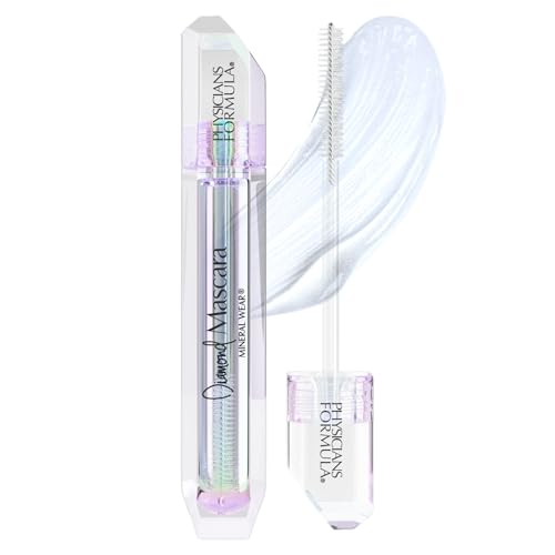 Physicians Formula, Mineral Wear Diamond Mascara, Multi-use Clear Mascara for Brows and Eyelashes, with Lustrous Diamond Dust, Peptides, Mineral Water and Nourishing Vitamin E, Clear Diamond