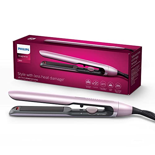 (-35%) Philips Haarglätter 5000 Series, ThermoShield Technologie, Ionisierungsfunktion, Keramikplatten mit Arganöl, Hellrosa, Modell BHS530/00