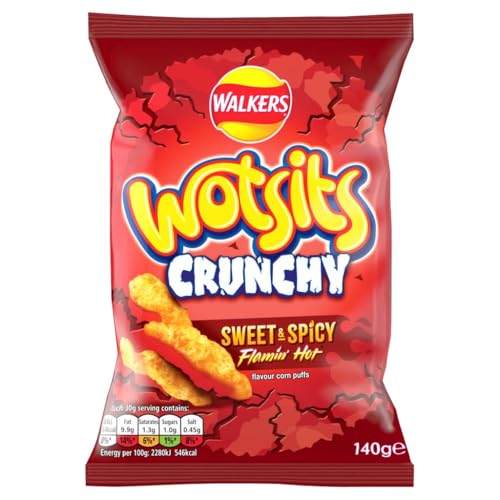 Walkers Wotsits Crunchy Sweet & Spicy Sharing Snacks Crisps 140g