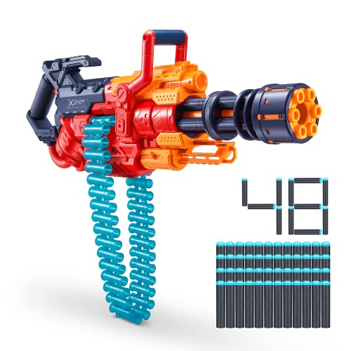 XSHOT Excel Crusher (35-Dart Clip + 48 Darts) by ZURU, XSHOT Red Foam Dart Blaster, Toy Blaster, Belt Automatically Rotates, Slam Fire, Toys for Kids, Teens, Adults (Red)