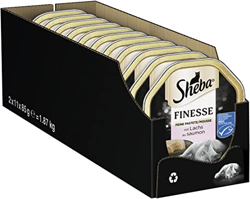 🔥 STARKER PREIS (-23%) SHEBA® Schale Finesse Pastete/Mousse mit Lachs MSC 2 x 11 x 85g