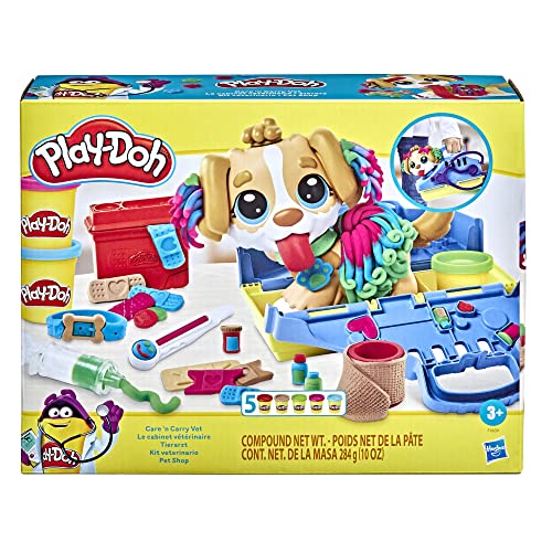 Play-Doh, Massinha de Modelar Infantil, Pet Shop - Conjunto de Brinquedo com Figura de Cachorro, Acessórios e 5 Potes - ...