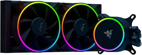 Razer Hanbo Chroma RGB All-In-One Liquid Cooler aRGB Pump Cap: Ultimate AIO Design - Quiet, aRGB Fans - Silent, Liquid Cooling - PWM Fan Controller Su