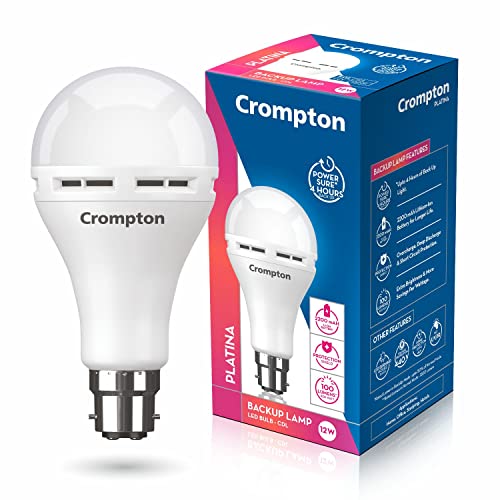 Crompton Emergency 12 W LED Bulb Base B22 Cool Day Light (Pack of 1) Crompton Emergency 12 W LED Bulb Base B22 Cool Day Light (Pack of 1)